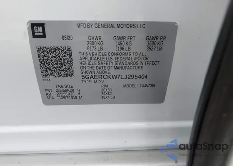 2020 Buick Enclave Fwd Premium z USA, uszkodzony, nr VIN 5GAERCKW7LJ295404